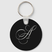 Elegantes Schwarzweiß-Monogramm - Initial A Schlüsselanhänger (Vorderseite)