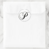 Elegantes Schwarzweiß-Monogramm P Runder Aufkleber (Tasche)