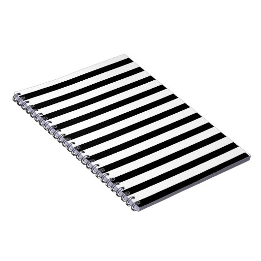 Elegantes Schwarzweiß-Streifen-Notebook Notizblock (Rechte Seite)