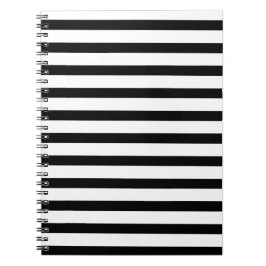 Elegantes Schwarzweiß-Streifen-Notebook Notizblock