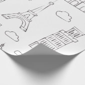 elegantes Schwarzweißpapier Geschenkpapier (Ecke)