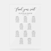Elegantes Script 10 Tabelle Seating Chart Akryllis Acrylschild (Vorderseite)