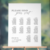Elegantes Script 10 Tabelle Seating Chart Akryllis Acrylschild (Neutral)