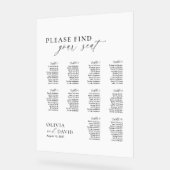 Elegantes Script 10 Tabelle Seating Chart Akryllis Acrylschild (Winkel)