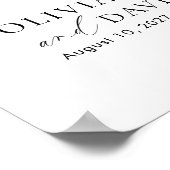 Elegantes Script 10 Tabelle Seating Chart Poster (Ecke)