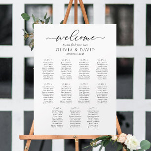 Elegantes Script 11 Tables Willkommenssymbol Poster