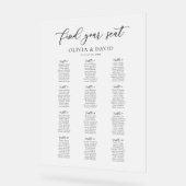 Elegantes Script 12 Table Seating Chart Akryllisch Acrylschild (Winkel)