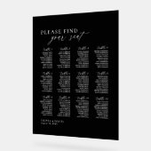 Elegantes Script 12 Table Seating Chart Akryllisch Acrylschild (Winkel)