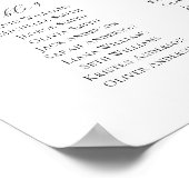 Elegantes Script 12 Tables Willkommenssymbol Poster (Ecke)