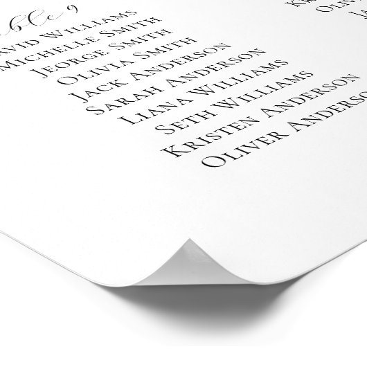 Elegantes Script 12 Tables Willkommenssymbol Poster (Ecke)