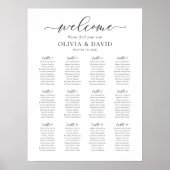Elegantes Script 12 Tables Willkommenssymbol Poster (Vorne)