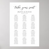 Elegantes Script 12 Tables Willkommenssymbol Poster (Vorne)
