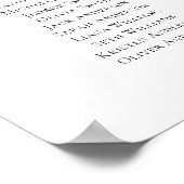 Elegantes Script 13 Tables - Begrüßungsdiagramm Poster (Ecke)