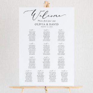 Elegantes Script 13 Tables - Begrüßungsdiagramm Poster