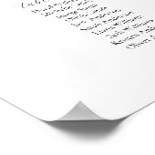 Elegantes Script 14 Table Seating Chart Poster (Ecke)