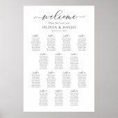 Elegantes Script 14 Tables Willkommenssymbol Poster (Vorne)