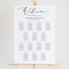 Elegantes Script 14 Tables Willkommenssymbol Poster