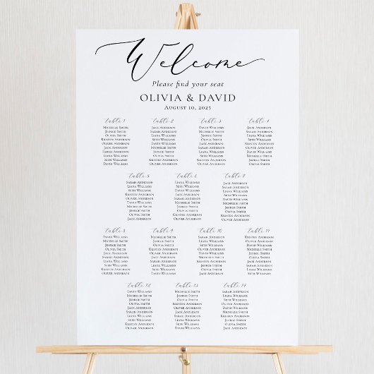 Elegantes Script 14 Tables Willkommenssymbol Poster