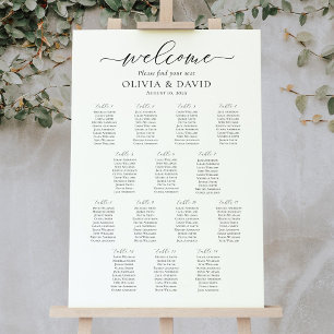 Elegantes Script 14 Tables Willkommenssymbol Poster