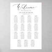 Elegantes Script 15 Tables Willkommenssymbol Poster (Vorne)