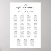 Elegantes Script 15 Tables Willkommenssymbol Poster (Vorne)