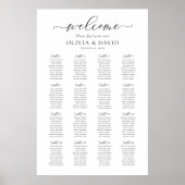 Elegantes Script 16 Tables Willkommenssymbol Poster (Vorne)