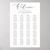 Elegantes Script 16 Tables Willkommenssymbol Poster (Vorne)