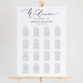 Elegantes Script 16 Tables Willkommenssymbol Poster