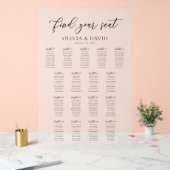 Elegantes Script 17 Table Seating Chart Akryllisch Acrylschild (Hochzeit)