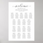 Elegantes Script 17 Tables Willkommenssymbol Poster (Vorne)