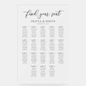 Elegantes Script 18 Table Seating Chart Acrylzeich Acrylschild (Vorderseite)