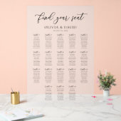Elegantes Script 18 Table Seating Chart Acrylzeich Acrylschild (Hochzeit)