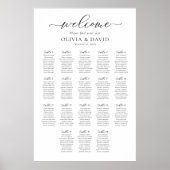Elegantes Script 18 Tables Willkommenssymbol Poster (Vorne)