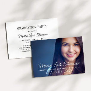 Elegantes Script 2024 Custom Foto Graduation Party Einladung