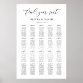 Elegantes Script 20 Table Seating Chart Poster (Vorne)