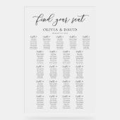 Elegantes Script 21 Tabelle Seating Chart Akryllis Acrylschild (Vorderseite)