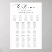Elegantes Script 21 Tables Willkommenssymbol Poster (Vorne)