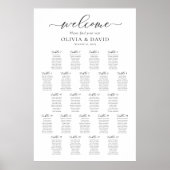 Elegantes Script 22 Tables Willkommenssymbol Poster (Vorne)