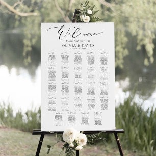 Elegantes Script 24 Tables Willkommenssymbol Poster