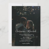 Elegantes Script 2 Foto Alles in einer Hochzeit Einladung (Vorderseite)