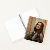 Elegantes Script 2 Foto Graduiertenparty Gästebuch Notizblock (Innenseite)