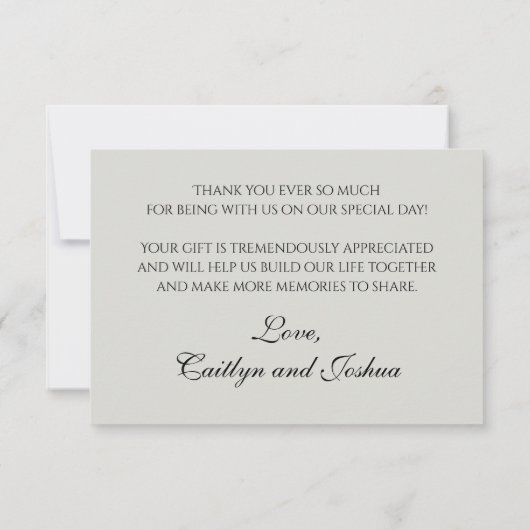 Elegantes Script 2 Foto Hochzeit Dankeschön Karte (Rückseite)