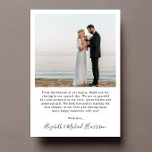 Elegantes Script 2 Foto Hochzeit Dankeskarte