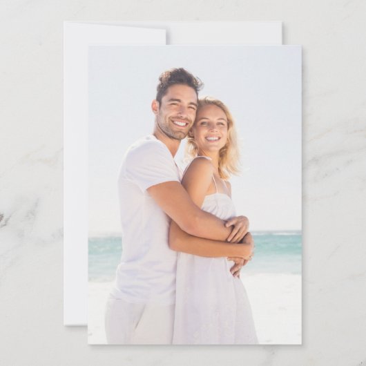 Elegantes Script 2 Foto Hochzeit Einladung (Rückseite)