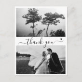 Elegantes Script 2 Foto Minimale Hochzeit Vielen D Postkarte (Vorderseite)