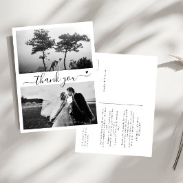 Elegantes Script 2 Foto Minimale Hochzeit Vielen D Postkarte