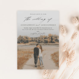 Elegantes Script 2 Foto Overlay Wedding Einladung