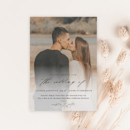 Elegantes Script 2 Foto Overlay Wedding Einladung