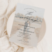 Elegantes Script 2 Foto Overlay Wedding Einladung