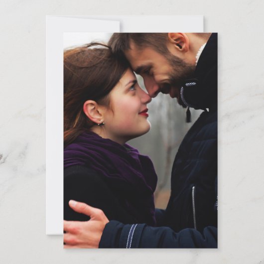 Elegantes Script 2 Sided Foto Save the Date Hochze (Rückseite)